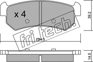 Fri.Tech. 527.0 - Тормозные колодки, дисковые, комплект unicars.by