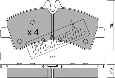 Fri.Tech. 690.0 - Тормозные колодки, дисковые, комплект unicars.by