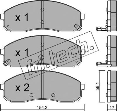 Fri.Tech. 647.0 - Тормозные колодки, дисковые, комплект unicars.by