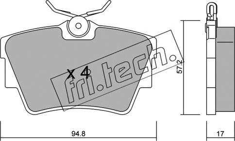 Fri.Tech. 651.0 - Тормозные колодки, дисковые, комплект unicars.by