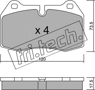 Fri.Tech. 661.0 - Тормозные колодки, дисковые, комплект unicars.by