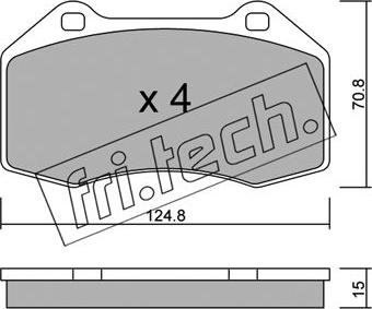 Fri.Tech. 667.0 - Тормозные колодки, дисковые, комплект unicars.by