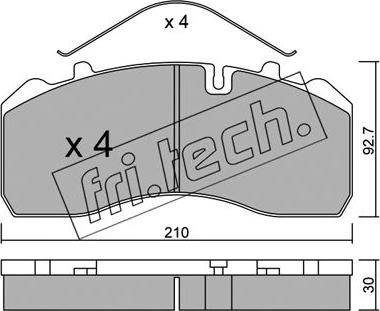 Fri.Tech. 600.0 - Тормозные колодки, дисковые, комплект unicars.by