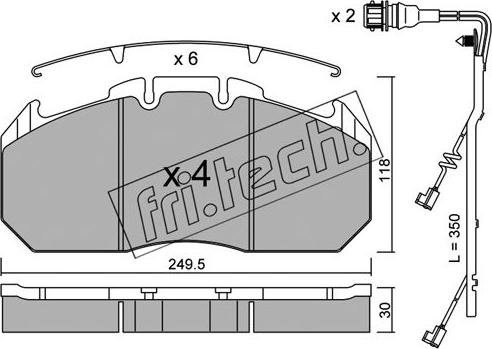 Fri.Tech. 603.0W - Тормозные колодки, дисковые, комплект unicars.by