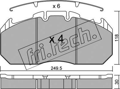 Fri.Tech. 603.0 - Тормозные колодки, дисковые, комплект unicars.by