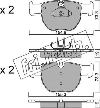 Fri.Tech. 614.0 - Тормозные колодки, дисковые, комплект unicars.by