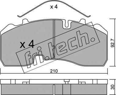 Fri.Tech. 611.0 - Тормозные колодки, дисковые, комплект unicars.by