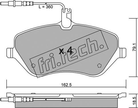 Fri.Tech. 617.0 - Тормозные колодки, дисковые, комплект unicars.by