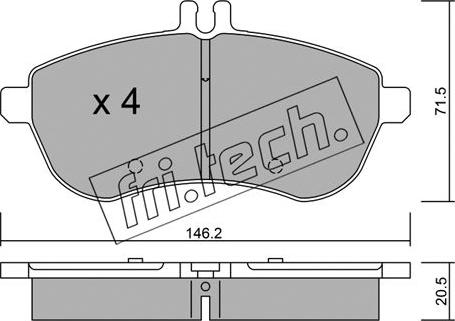 Fri.Tech. 681.0 - Тормозные колодки, дисковые, комплект unicars.by