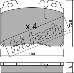 Fri.Tech. 683.1 - Тормозные колодки, дисковые, комплект unicars.by