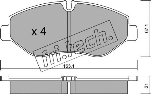 Fri.Tech. 687.1 - Тормозные колодки, дисковые, комплект unicars.by