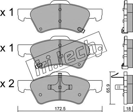 Fri.Tech. 639.0 - Тормозные колодки, дисковые, комплект unicars.by