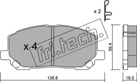 Fri.Tech. 632.0 - Тормозные колодки, дисковые, комплект unicars.by