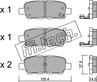 Fri.Tech. 628.0 - Тормозные колодки, дисковые, комплект unicars.by