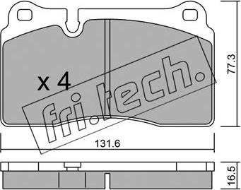 Fri.Tech. 675.0 - Тормозные колодки, дисковые, комплект unicars.by