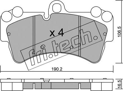 Fri.Tech. 670.0 - Тормозные колодки, дисковые, комплект unicars.by