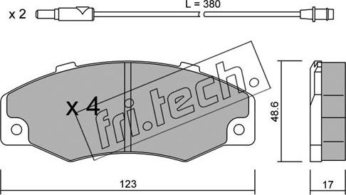 Fri.Tech. 098.0 - Тормозные колодки, дисковые, комплект unicars.by