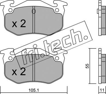 Fri.Tech. 040.0 - Тормозные колодки, дисковые, комплект unicars.by