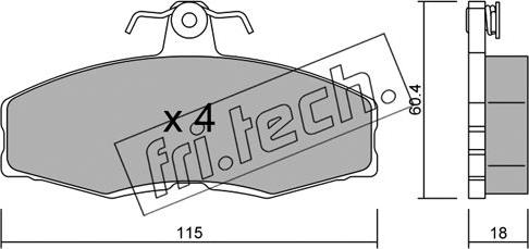 Fri.Tech. 041.0 - Тормозные колодки, дисковые, комплект unicars.by