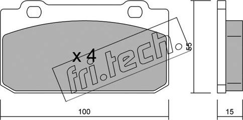 Fri.Tech. 042.0 - Тормозные колодки, дисковые, комплект unicars.by