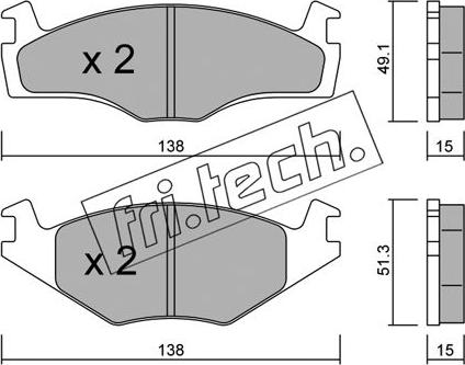 Fri.Tech. 047.0 - Тормозные колодки, дисковые, комплект unicars.by