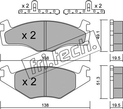 Fri.Tech. 047.1K - Тормозные колодки, дисковые, комплект unicars.by