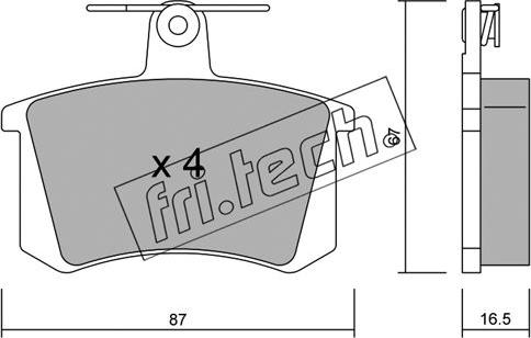 Fri.Tech. 050.0 - Тормозные колодки, дисковые, комплект unicars.by