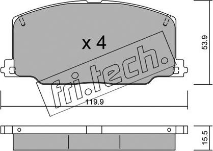 Fri.Tech. 069.0 - Тормозные колодки, дисковые, комплект unicars.by