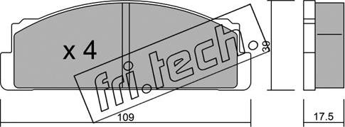 Fri.Tech. 001.0 - Тормозные колодки, дисковые, комплект unicars.by