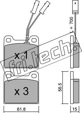 Fri.Tech. 003.1 - Тормозные колодки, дисковые, комплект unicars.by