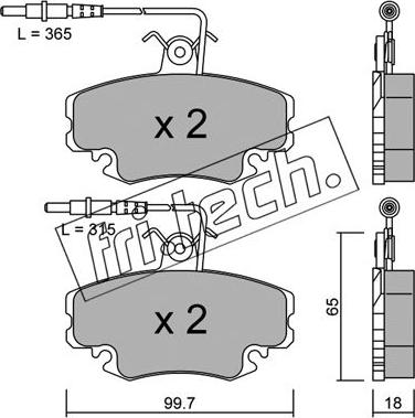 Fri.Tech. 034.1 - Тормозные колодки, дисковые, комплект unicars.by