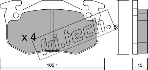 Fri.Tech. 038.5 - Тормозные колодки, дисковые, комплект unicars.by