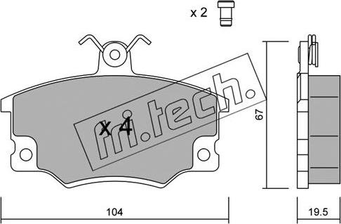 Fri.Tech. 032.0 - Тормозные колодки, дисковые, комплект unicars.by