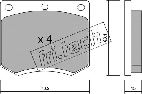 Fri.Tech. 025.0 - Тормозные колодки, дисковые, комплект unicars.by