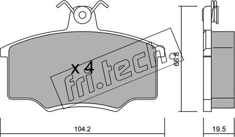 Fri.Tech. 026.0 - Тормозные колодки, дисковые, комплект unicars.by