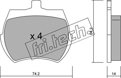 Fri.Tech. 021.0 - Тормозные колодки, дисковые, комплект unicars.by