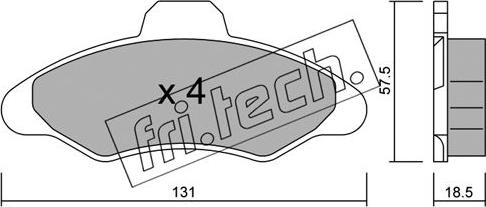 Fri.Tech. 073.0 - Тормозные колодки, дисковые, комплект unicars.by