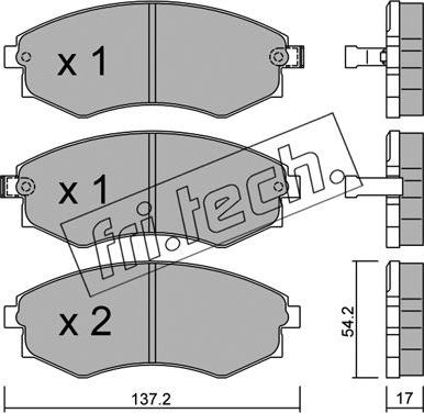 Fri.Tech. 195.0 - Тормозные колодки, дисковые, комплект unicars.by