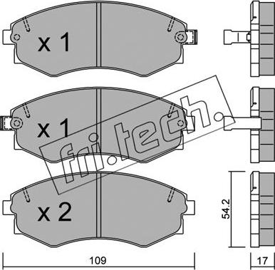 Fri.Tech. 195.1 - Тормозные колодки, дисковые, комплект unicars.by