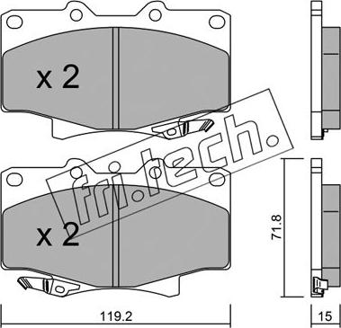 Fri.Tech. 156.0 - Тормозные колодки, дисковые, комплект unicars.by