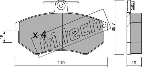 Fri.Tech. 151.0 - Тормозные колодки, дисковые, комплект unicars.by