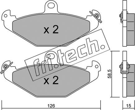 Fri.Tech. 168.0 - Тормозные колодки, дисковые, комплект unicars.by