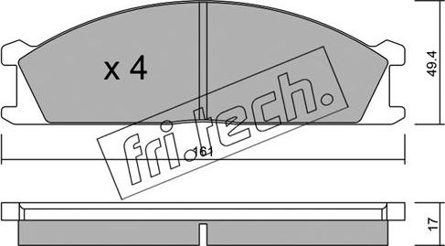 Fri.Tech. 109.0 - Тормозные колодки, дисковые, комплект unicars.by