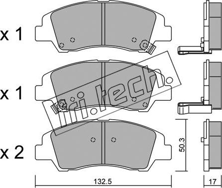 Fri.Tech. 1091.0 - Тормозные колодки, дисковые, комплект unicars.by