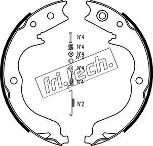 Fri.Tech. 1064.180K - Комплект тормозов, ручник, парковка unicars.by