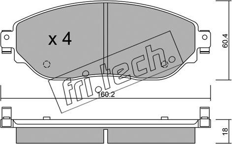 Fri.Tech. 1019.0 - Тормозные колодки, дисковые, комплект unicars.by