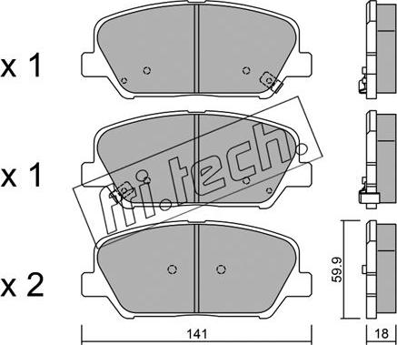 Fri.Tech. 1013.0 - Тормозные колодки, дисковые, комплект unicars.by