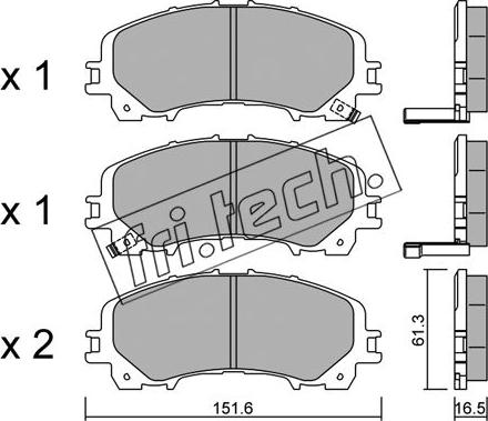 Fri.Tech. 1082.0 - Тормозные колодки, дисковые, комплект unicars.by