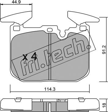 Fri.Tech. 1039.0 - Тормозные колодки, дисковые, комплект unicars.by