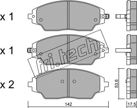 Fri.Tech. 1032.0 - Тормозные колодки, дисковые, комплект unicars.by